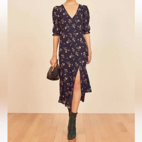 NWT Reformation Larchmont Floral Midi Dress in Parm Size 2 - Picture 3 of 10